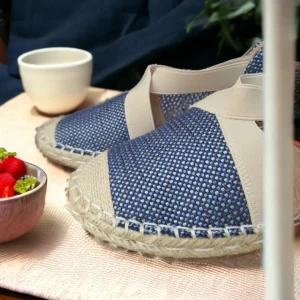 Calzaro Alpargatas | Alpargata Cuña Media Yute 750 Azul