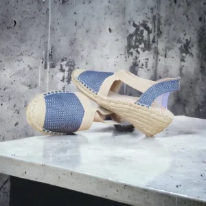 Calzaro Alpargatas | Alpargata Cuña Media Yute 750 Azul
