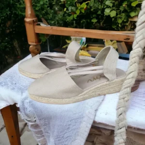 Calzaro Alpargatas | Alpargatas de Esparto Tela Piqué 835 Piedra Beige.