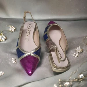 Calzaro Zapatos De Tac贸n | Bailarinas | Bailarina Rosa Destalonada con Lentejuelas 253 Multicolor.