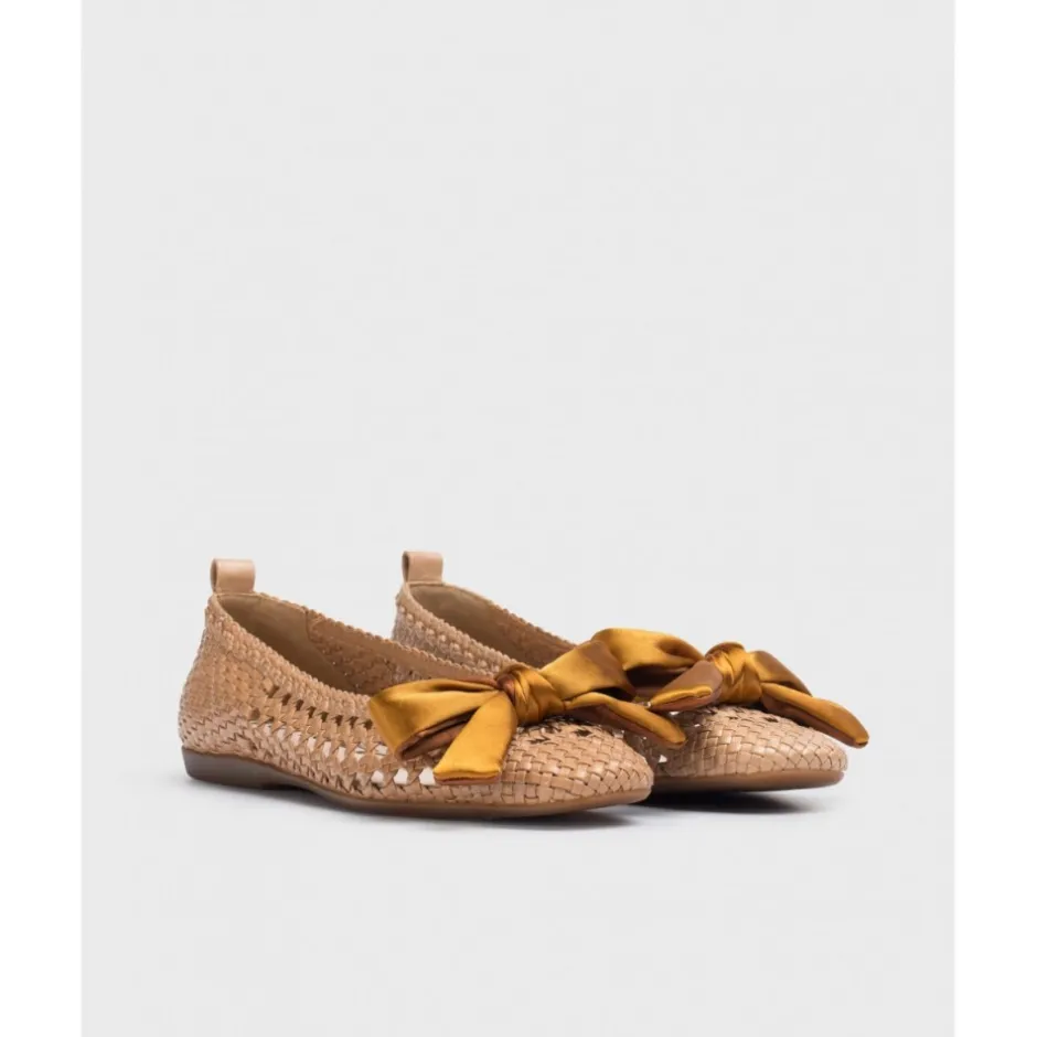 bailarina_trenzado_bow__c_1.webp Calzaro Bailarinas | Bailarina Trenzado Bow 1001 Camel
