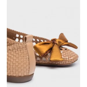 Calzaro Bailarinas | Bailarina Trenzado Bow 1001 Camel