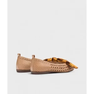 Calzaro Bailarinas | Bailarina Trenzado Bow 1001 Camel