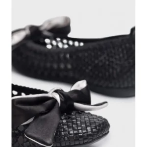 Calzaro Bailarinas | Bailarinas | Bailarina Trenzado Bow 1001 Negro
