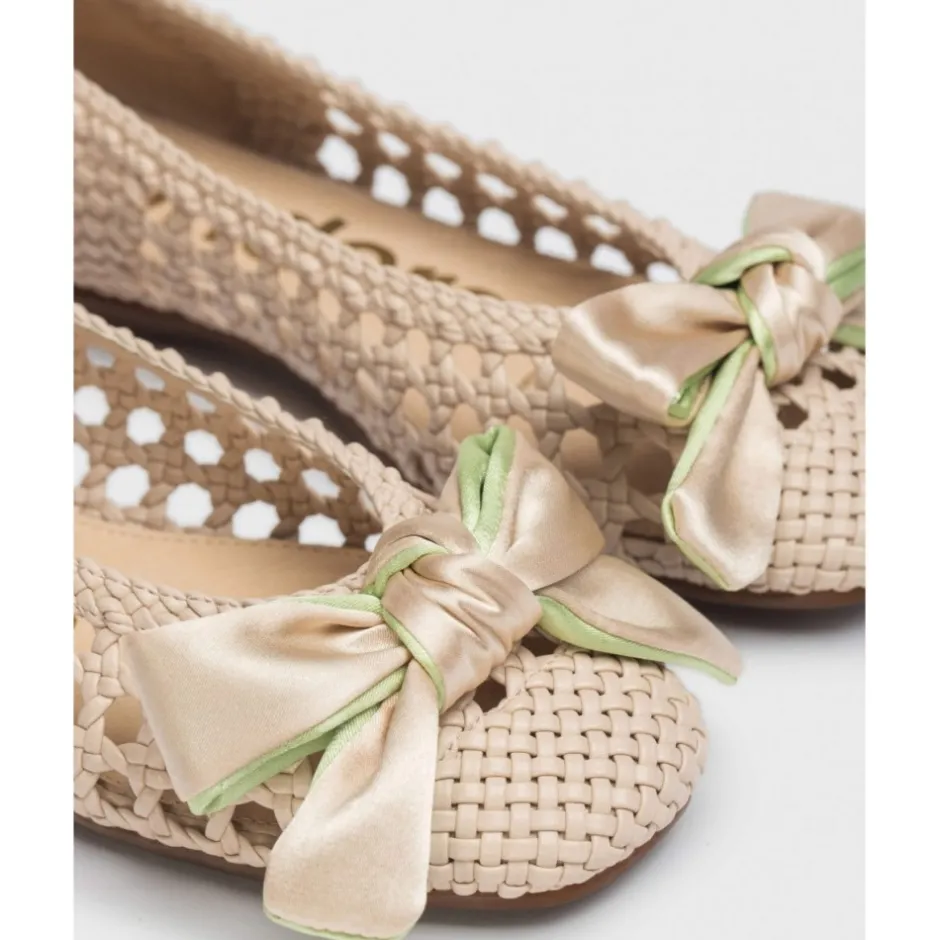 bailarina_trenzado_bow__n_0.webp Calzaro Bailarinas | Bailarina Trenzado Bow 1001 Natural Beige