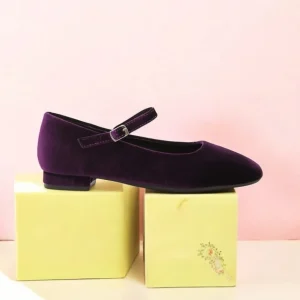 Calzaro Zapatos De Tac贸n | Bailarinas | Bailarinas Flexibles 459 en Terciopelo Purpura Morado