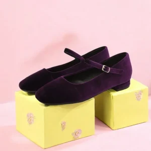 Calzaro Zapatos De Tac贸n | Bailarinas | Bailarinas Flexibles 459 en Terciopelo Purpura Morado