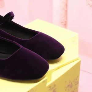 Calzaro Zapatos De Tac贸n | Bailarinas | Bailarinas Flexibles 459 en Terciopelo Purpura Morado