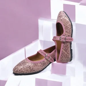 Calzaro Bailarinas | Casual | Bailarinas Venecianas Trabilla de Mujer Berta en Piel Rosa Leopardo
