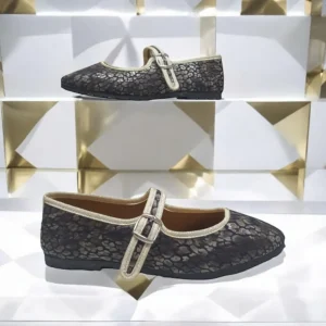 Calzaro Casual | Bailarinas | Bailarinas Venecianas Trabilla de Mujer Berta en Piel Negro Leopardo