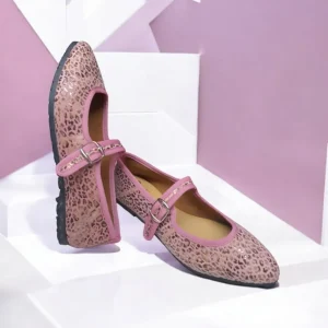 Calzaro Bailarinas | Casual | Bailarinas Venecianas Trabilla de Mujer Berta en Piel Rosa Leopardo