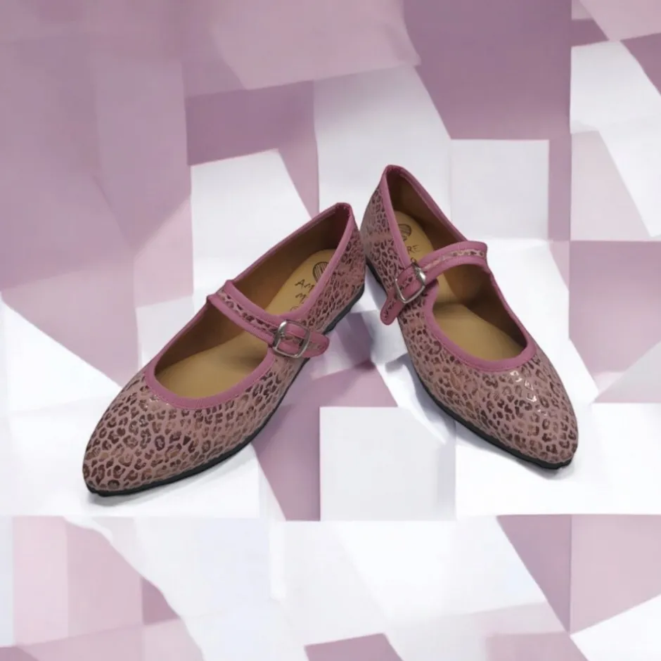 bailarinas_venecianas_tra_5.webp Calzaro Bailarinas | Casual | Bailarinas Venecianas Trabilla de Mujer Berta en Piel Rosa Leopardo