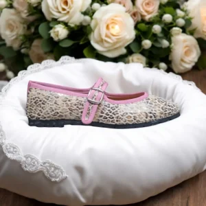 Calzaro Casual | Bailarinas | Bailarinas Venecianas Trabilla de Mujer Berta en Piel Beige Leopardo
