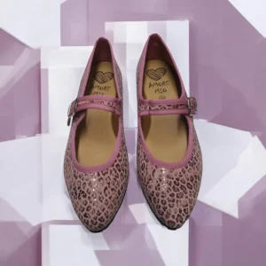 Calzaro Bailarinas | Casual | Bailarinas Venecianas Trabilla de Mujer Berta en Piel Rosa Leopardo