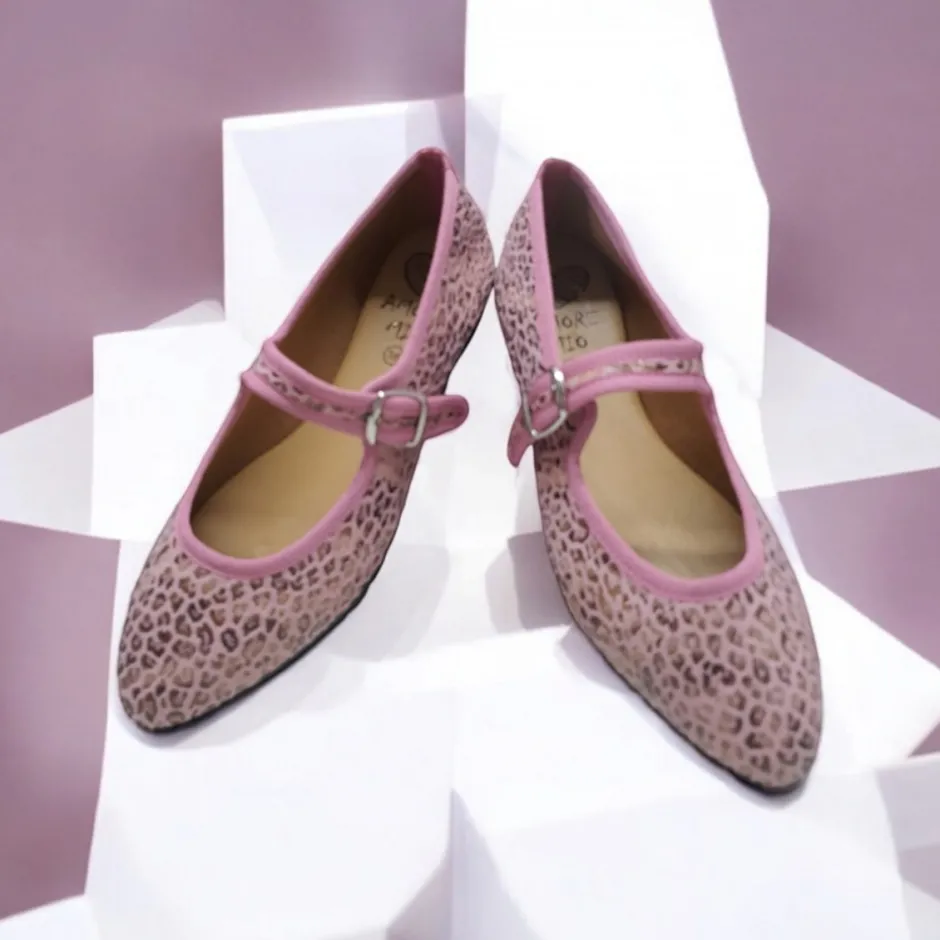 bailarinas_venecianas_tra_8.webp Calzaro Bailarinas | Casual | Bailarinas Venecianas Trabilla de Mujer Berta en Piel Rosa Leopardo