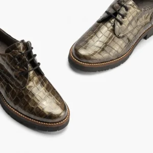 Calzaro Zapatos Con Cordones | Confort | Blucher 10081 en Coco para Mujer, Color Humo.
