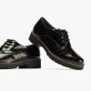 Calzaro Zapatos Con Cordones | Confort | Blucher 10081 en Coco para Mujer, Color Negro.