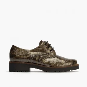 Calzaro Zapatos Con Cordones | Confort | Blucher 10081 en Coco para Mujer, Color Humo.