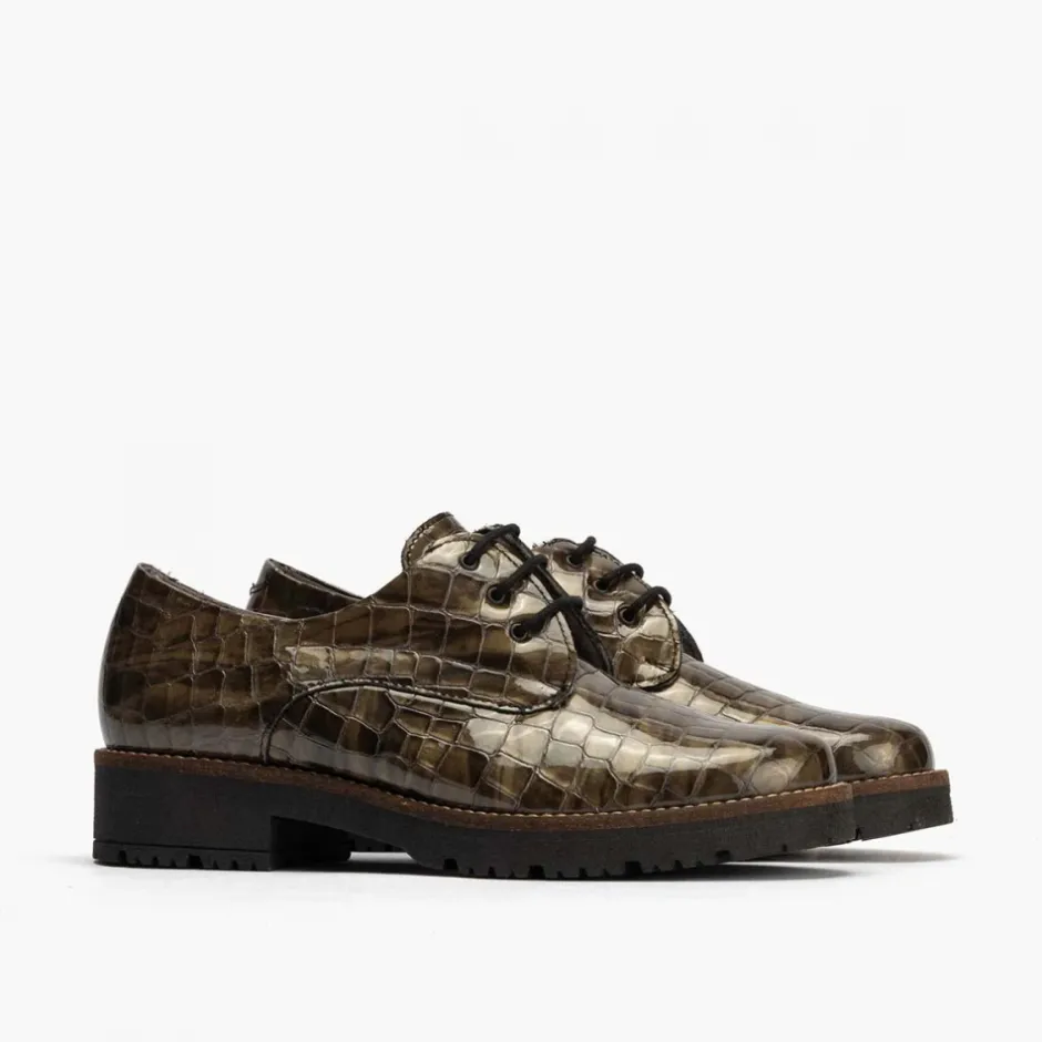 blucher__en_coco_para_muj_4-1.webp Calzaro Zapatos Con Cordones | Confort | Blucher 10081 en Coco para Mujer, Color Humo.