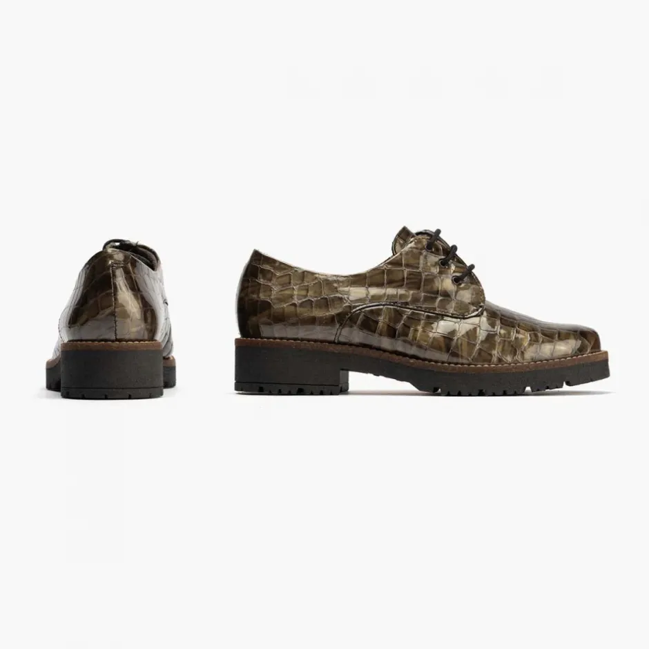 blucher__en_coco_para_muj_5.webp Calzaro Zapatos Con Cordones | Confort | Blucher 10081 en Coco para Mujer, Color Humo.
