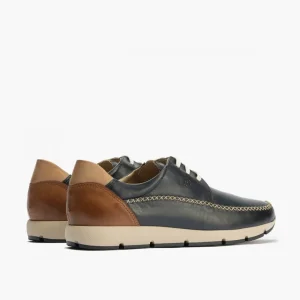 Calzaro Zapatos Con Cordones | Blucher Bordón Hombre 4051 Slip en Piel con Cordones Azul Marino
