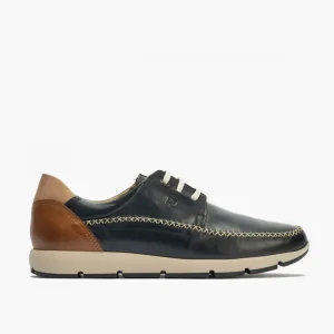 Calzaro Zapatos Con Cordones | Blucher Bordón Hombre 4051 Slip en Piel con Cordones Azul Marino