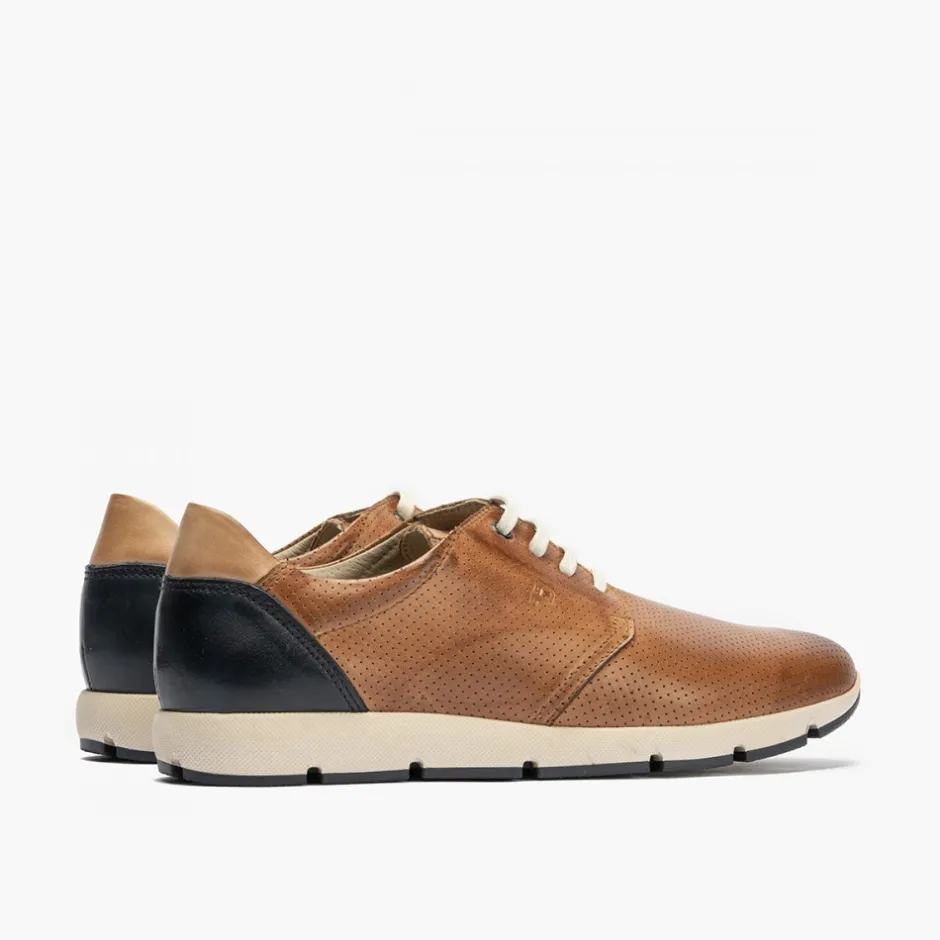 blucher_casual_hombre_pie_2.webp Calzaro Zapatos Con Cordones | Blucher Casual Hombre Piel Cordones 4054 Slip en Marrón Claro Cuero