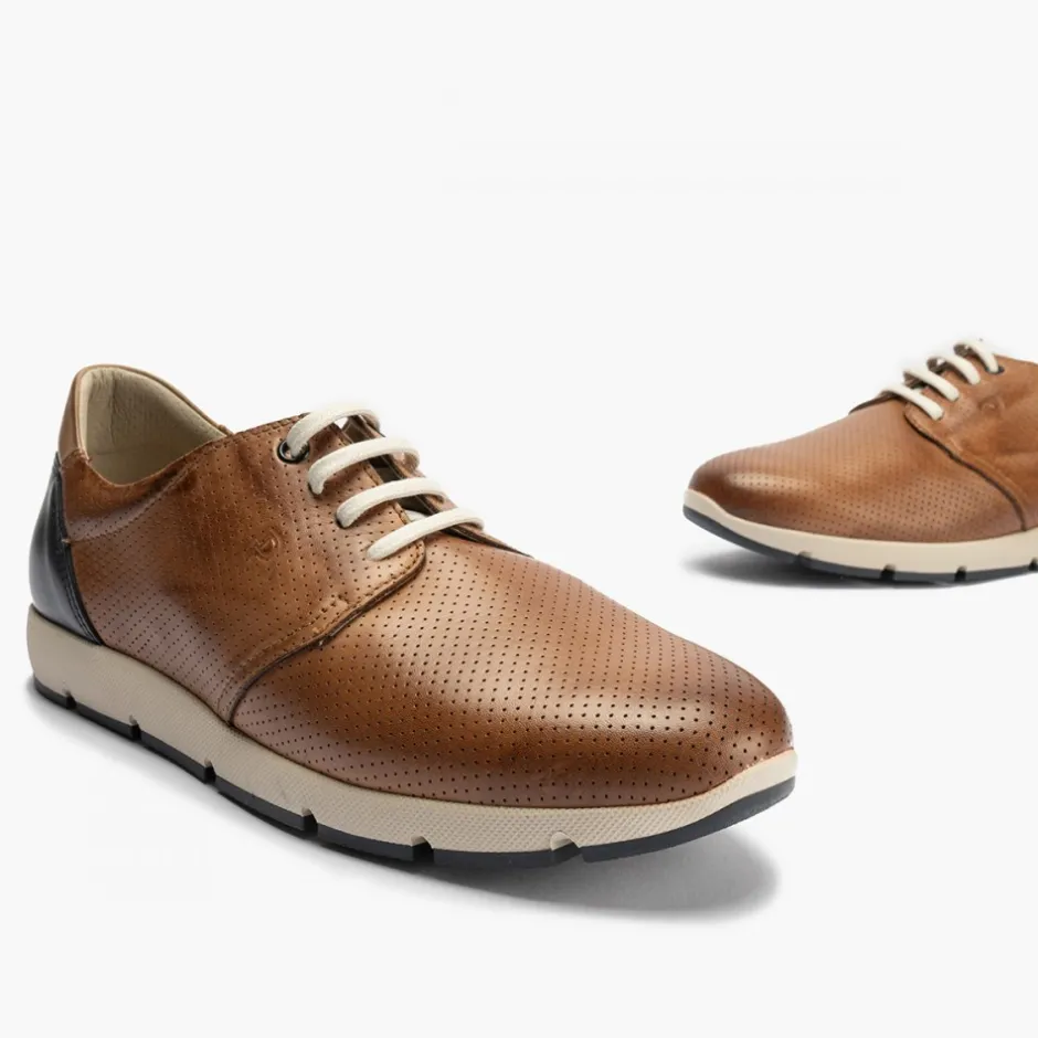 blucher_casual_hombre_pie_3.webp Calzaro Zapatos Con Cordones | Blucher Casual Hombre Piel Cordones 4054 Slip en Marrón Claro Cuero