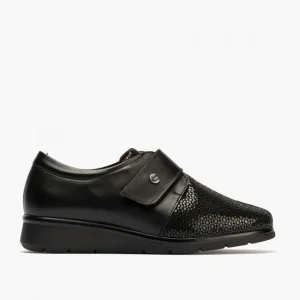 Calzaro Confort | Blucher Correa Mujer 10010 Color Negro