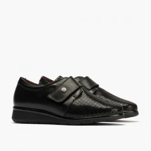 Calzaro Confort | Blucher Correa Mujer 10010 Color Negro