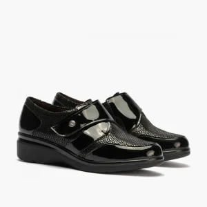 Calzaro Confort | Blucher de Velcro con Lycra 5311 color Negro para mujer