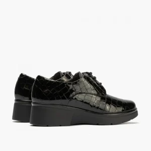 Calzaro Zapatos Con Cordones | Confort | Blucher en Coco de Mujer 10057 Color Negro.