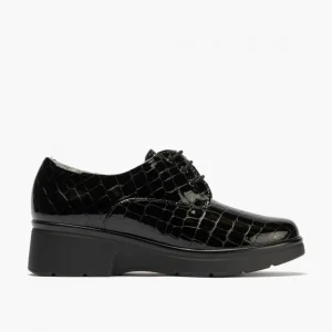 Calzaro Zapatos Con Cordones | Confort | Blucher en Coco de Mujer 10057 Color Negro.