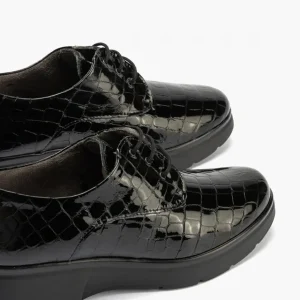 Calzaro Zapatos Con Cordones | Confort | Blucher en Coco de Mujer 10057 Color Negro.