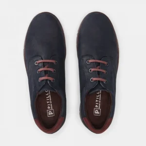 Calzaro Zapatos Con Cordones | Blucher Hombre 4962 Combinado en Nobuck Azul