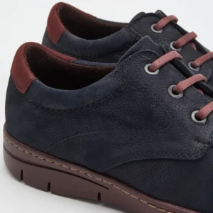 Calzaro Zapatos Con Cordones | Blucher Hombre 4962 Combinado en Nobuck Azul