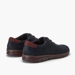 Calzaro Zapatos Con Cordones | Blucher Hombre 4962 Combinado en Nobuck Azul
