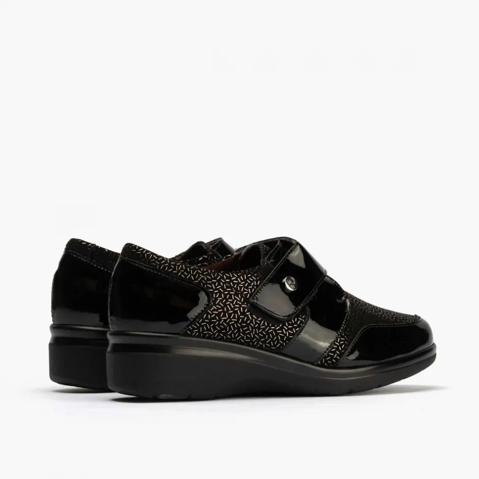 blucher_lycra_con_velcro__3.webp Calzaro Confort | Blucher Lycra con Velcro para Mujer 10021 Color Negro.