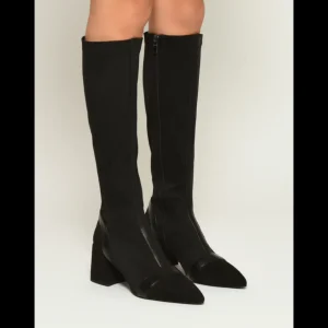 Calzaro Botas Y Botines Mujer | Bota Alta de Lycra 462J005 con Tacón Ancho.