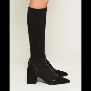 Calzaro Botas Y Botines Mujer | Bota Alta de Lycra 462J005 con Tacón Ancho.
