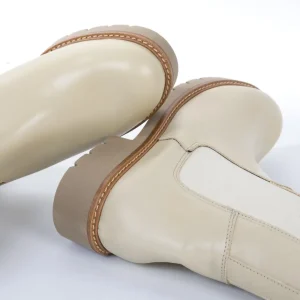 Calzaro Botas Bajas Y Botines | Bota Chelsea Elásticos 51 Crema Hielo