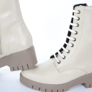 Calzaro Botas Bajas Y Botines | Bota Cordon 36 Crema Hielo
