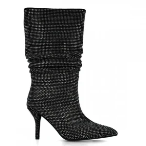 Calzaro Botas Y Botines Mujer | Bota Fantasía Strass 24574 Negro.