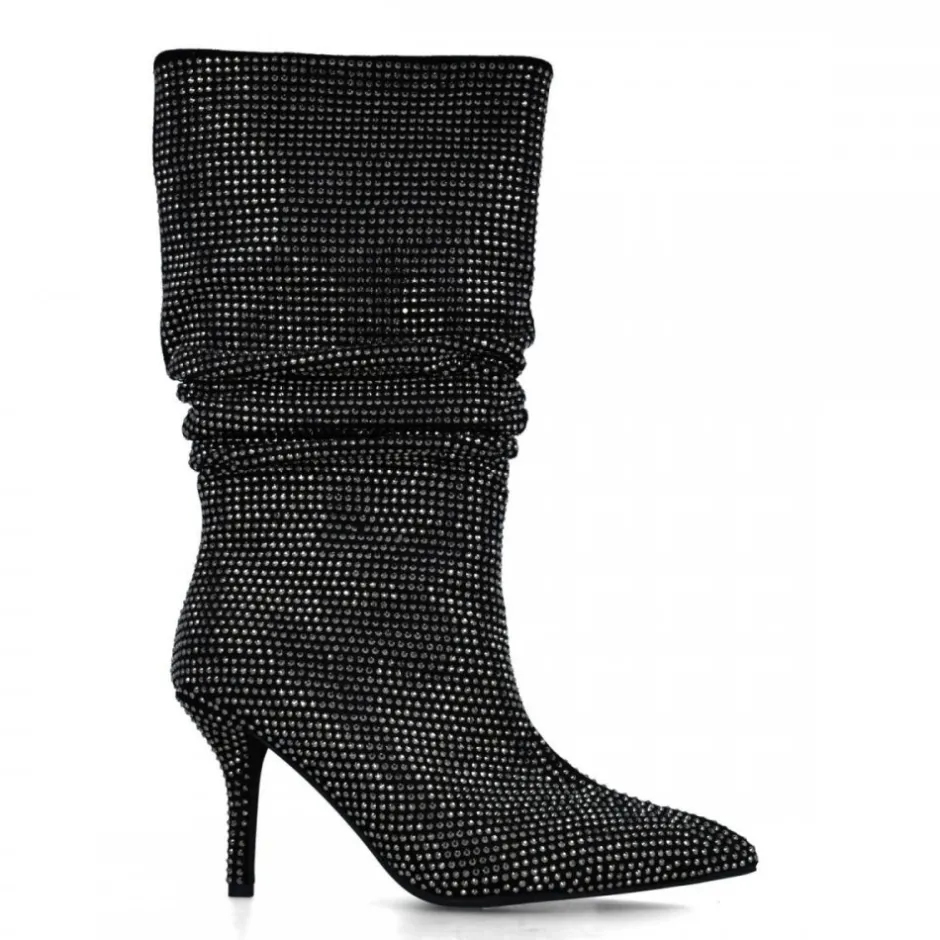 bota_fantasa_strass__negr_0.webp Calzaro Botas Y Botines Mujer | Bota Fantasía Strass 24574 Negro.