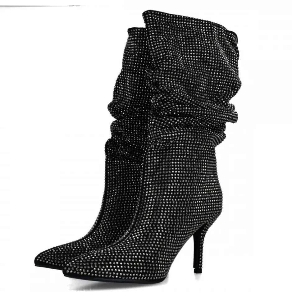 bota_fantasa_strass__negr_1.webp Calzaro Botas Y Botines Mujer | Bota Fantasía Strass 24574 Negro.