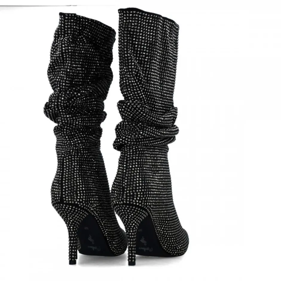 bota_fantasa_strass__negr_2.webp Calzaro Botas Y Botines Mujer | Bota Fantasía Strass 24574 Negro.
