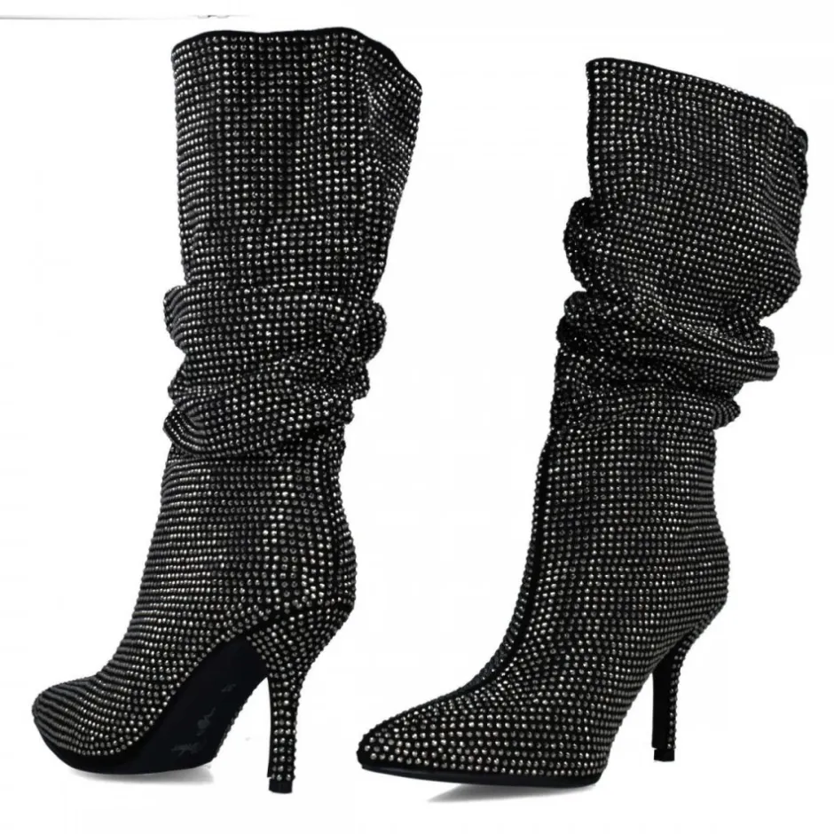bota_fantasa_strass__negr_3.webp Calzaro Botas Y Botines Mujer | Bota Fantasía Strass 24574 Negro.