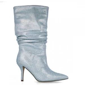 Calzaro Botas Y Botines Mujer | Bota Fantasía Strass 24574 Plata.