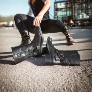 Calzaro Botas Y Botines Mujer | Botas Bajas Y Botines | Bota Motera Coralina Negro