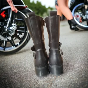 Calzaro Botas Y Botines Mujer | Botas Bajas Y Botines | Bota Motera Coralina Negro